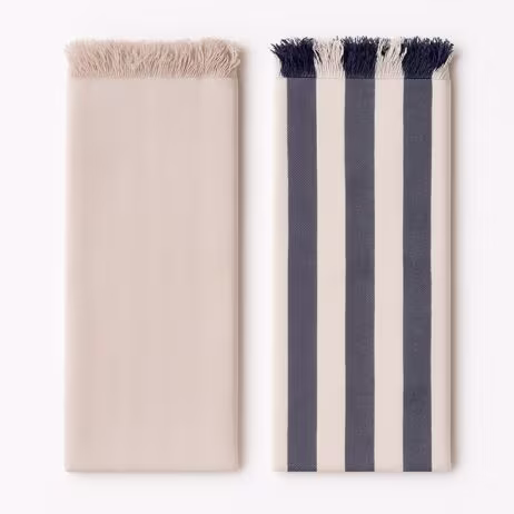 Brown & Blue Stripe Bamboo Towel